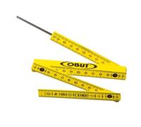 OBUT Mètre pliant à tirette en fibre de verre, marqué OBUT sur la tranche en couleur jaune