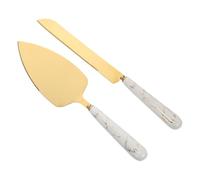 Obuyke 2 Pièces Ustensiles de Pâtisserie en Acier Inoxydable et Céramique, Pelle et Couteau Ergonomiques pour Découper et Servir Desserts Cuisine
