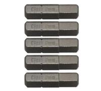 OC-PRO 5 Embouts de Vissage 6 PANS 6 mm - Court 25 mm - Entrainement 6 PANS 1/4 pour Visseuse ou Tournevis porte-embout
