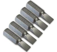 OC-PRO Jeu de 5 Embouts de Vissage Plat 5 x 0.8 - Court 25 mm - Entrainement 6 PANS 1/4 pour Visseuse ou Tournevis porte-embout