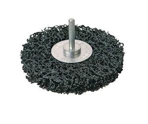 OC-PRO Roue de Décapage en Nylon Non Tissé avec Revêtement de Carbure de Silicium, Tige en Alliage, 100 mm, Gris, Pour Perceuse, Moyen, 24 Grit