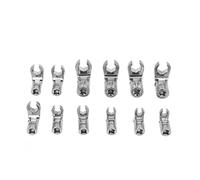 OC-PRO Têtes de Clés à Fourche Articulées à Tuyauter Crowfoot - 12 Pièces - Carré 3/8 - Flexibles jusqu'à 200 Degrés