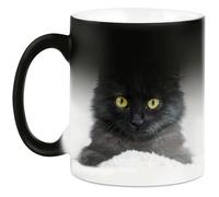 Ocadeau Mug noir céramique thermosensible personnalisé photo - Mug magique imprimé noir avec effet thermique - Tasse qui change de couleur avec chaleur