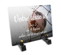 OCAP-FUNERAIRE.COM Plaque funéraire Rectangle Personnalisable en plexi Motif Ballon de Football 01, différentes Tailles, épaisseur 6mm, personnalisée sur Plusieurs Lignes 20x15 cm