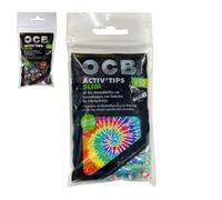 OCB Activ Tips Slim Lot de 50 filtres à charbon actif avec bouchons en céramique Édition limitée