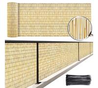 Occultant Brise Vue Jardin 30-180cm De Haut Clôture En Roseau écologique Translucide Naturel Rouleau De Clôture En Bambou Facile à Installer Pour Balcon Terrasse Jardin Bordure De Piscine(Natural)