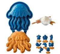 Ocean Fish, collection presse à tarte, moules mini réutilisables marins | Moules mini à main pour animaux marins, presse à pâte de poche pour découper, garnir, façonner et sceller, pour Noël