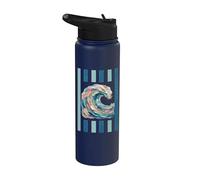 Ocean Wave Artistic Coastal Fisherman Core Beachy Stainless Steel Insulated Water Bottle
