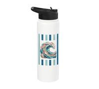 Ocean Wave Artistic Coastal Fisherman Core Beachy Stainless Steel Insulated Water Bottle