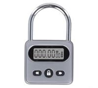 Oceanlend Verrou à minuterie en métal, 999 heures de temps maximum, rechargeable par USB, écran LCD, cadenas électronique multifonction, Verrouillage intelligent Avec alarme, Cadenas de Sécurité(gris)