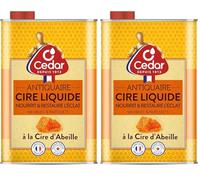 O'Cedar Cire Liquide Nourrissante - Cire d'Abeille Française - Entretien Meubles & Parquets Cirés en Bois - Nourrit et Protège, Brillance - Fabriqué En France - Bidon 700mL (Lot de 2)