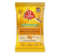 O'CEDAR Serpillères Parquets Classiques, Lingettes pour Parquets Cirés, Compatibles Balai Plat - x15