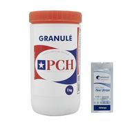 OCEDIS PCH Granulé - 1kg | Chlore Choc Non Stabilisé - Désinfection Choc - Hypochlorite de Calcium à Dissolution Rapide + 10 Tests HPS OFFERTS 6 en 1