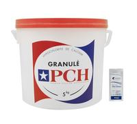 OCEDIS PCH Granulé - 5kg | Chlore Choc Non Stabilisé - Désinfection Choc - Hypochlorite de Calcium à Dissolution Rapide + 10 Tests HPS OFFERTS 6 en 1