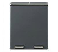 ochama Poubelle de Tri 60 L avec 2 Compartiments, Seaux Intérieurs Amovibles, Pédales, Cuisine, Sacs Inclus, Gris Verdâtre