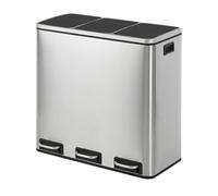 ochama SONGMICS HOME Poubelle de cuisine à pédale à 3 compartiments avec 15 sacs poubelles argenté - 3 x 18 L