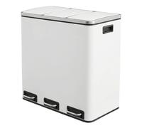 ochama SONGMICS HOME Poubelle de cuisine à pédale à 3 compartiments avec 15 sacs poubelles blanc - 3 x 18 L