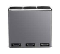 ochama SONGMICS HOME Poubelle de cuisine à pédale à 3 compartiments avec 15 sacs poubelles gris - 3 x 18 L