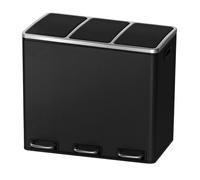 ochama SONGMICS HOME Poubelle de cuisine à pédale à 3 compartiments avec 15 sacs poubelles noir - 3 x 18 L