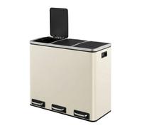 ochama SONGMICS HOME Poubelle de cuisine avec pédale à 3 compartiments beige - 3 x 18 L