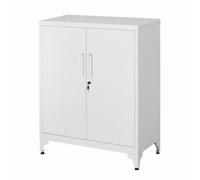 Ochama x SONGMICS Armoire de rangement à 2 portes en acier avec étagères - Gris
