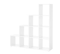 Ochama x SONGMICS Bibliothèque ouverte à 10 cubes, organiseur de rangement, bureau à domicile, blanc