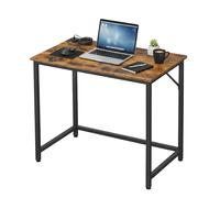 Ochama x SONGMICS Bureau d'ordinateur avec cadre en métal noir et marron - 50 x 80 x 76 cm