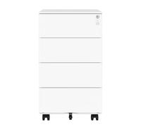Ochama x SONGMICS Caisson mobile en métal verrouillable avec 4 tiroirs blanc - 45,1 x 39 x 69,3 cm