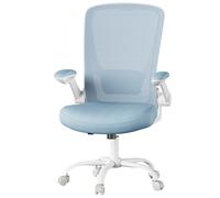 Ochama x SONGMICS Chaise de bureau ergonomique pivotante avec dossier, soutien lombaire, appuie-tête, fonction bascule et assise large de 53 cm - Bleu