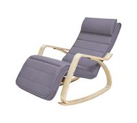 Ochama x SONGMICS Fauteuil à bascule réglable à 5 niveaux - Gris clair