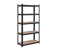 Ochama x SONGMICS HOME Étagère de rangement à 5 niveaux avec tablettes réglables et résistantes à la charge, style industriel noir - 40 x 90 x 180 cm