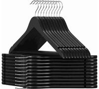 Ochama x SONGMICS Lot de 20 cintres en bois massif noir