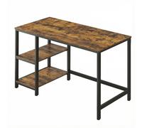 Ochama x SONGMICS Table d’Ordinateur, Bureau avec Rangement, avec 2 Étagères Réversibles, Marron et Noir