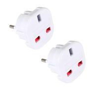 OcioDual 2X Adaptateurs de Voyage, Prise UK vers EU, Adaptateur de Type G vers Type E et F, Modèle YD-9625, 221 V/13A Blanc, Convertisseur 3 Broches vers 2 Broches, Certification CE/RoHS