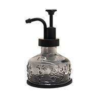 OCTMUSTARD Distributeur de Savon en Verre pour Cuisine et Salle de Bain, Pompe à Action Lisse, Rechargeable, Style Rustique avec Pompe à shampooing et Lotion de Forme cylindrique