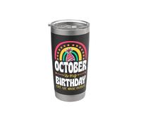 Octobre, c'est mon anniversaire, oui, tout le mois, Boho Rainbow Gobelet isotherme en acier inoxydable double paroi