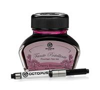 Octopus Fluids Cherry Blossom - Encre de stylo plume aux couleurs pastel, Convertisseur inclus, Encre d'écriture dans l'encrier, Rose 30 ml