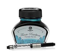 Octopus Fluids Crystal Blue - Encre de stylo plume aux couleurs pastel, Convertisseur inclus, Encre d'écriture dans l'encrier, Bleu 30 ml