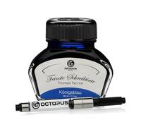 Octopus Fluids Königsblau - encre d'écriture avec convertisseur, encre de stylo plume, Bleu royal effaçable 30ml