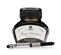 Octopus Fluids Sepia Schwarz - encre d'écriture avec convertisseur, encre de stylo plume, noir sépia 30ml