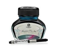 Octopus Fluids Sheen Stylo plume avec convertisseur Dragon Bleu pétrole 30 ml