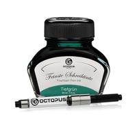 Octopus Fluids Tiefgrün - encre d'écriture avec convertisseur, encre de stylo plume, vert 30ml