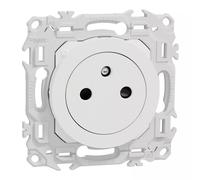 Schneider Electric - Prise affleurante Odace 2P+T - 16A 230V - Blanc (pack 10)