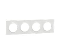 Odace Styl - plaque 4 postes horizontaux ou verticaux entraxe 71mm blanc - SCHNEIDER ELECTRIC - S520708
