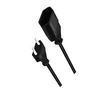 odedo 1m Câble Alimentation Rallonge Cordon Extension Fiche Type-C Euro vers Prise Euro Type-C (1m Noir)