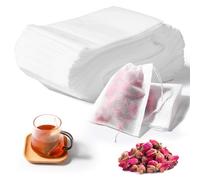 Oderra 200 Sachets Thé Jetables avec Cordon 7x9cm | Filtres Fins Pour Thé En Vrac, Café, Épices Et Herbes. Pratiques Et Faciles À Utiliser