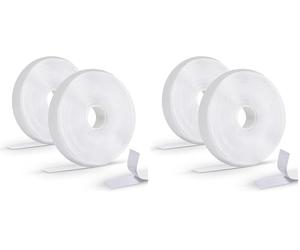 Oderra Bande Adhésive Double Face Extra Forte - 8m x 2cm Scratch Autocollant pour Fixation Sans Percer Tableau, Cadre Photo, Fenêtre, Moustiquaire - Rouleau Autocollant Réutilisable, 2 Pièces Blanc