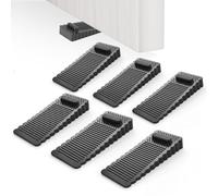 Oderra Cale Porte Sol PVC, Noir, 6 Pièces | Réglable en Hauteur, Empilable, Bloque Porte pour Tous Types de Portes et Sols