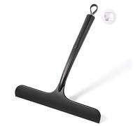 Oderra Raclette Douche 24cm Silicone Noir | Raclette Pour Vitre, Sol, Miroir Et Carrelage. Nettoyage Sans Traces, Avec Crochets Pour Rangement