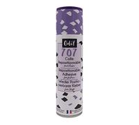 Odif - Colle Repositionnable pour Tissu 707 en Spray - Idéale pour positionner des Motifs Textiles, écussons, pochoir - Fabriquée en France Sans Acide - Spray de 250 ml